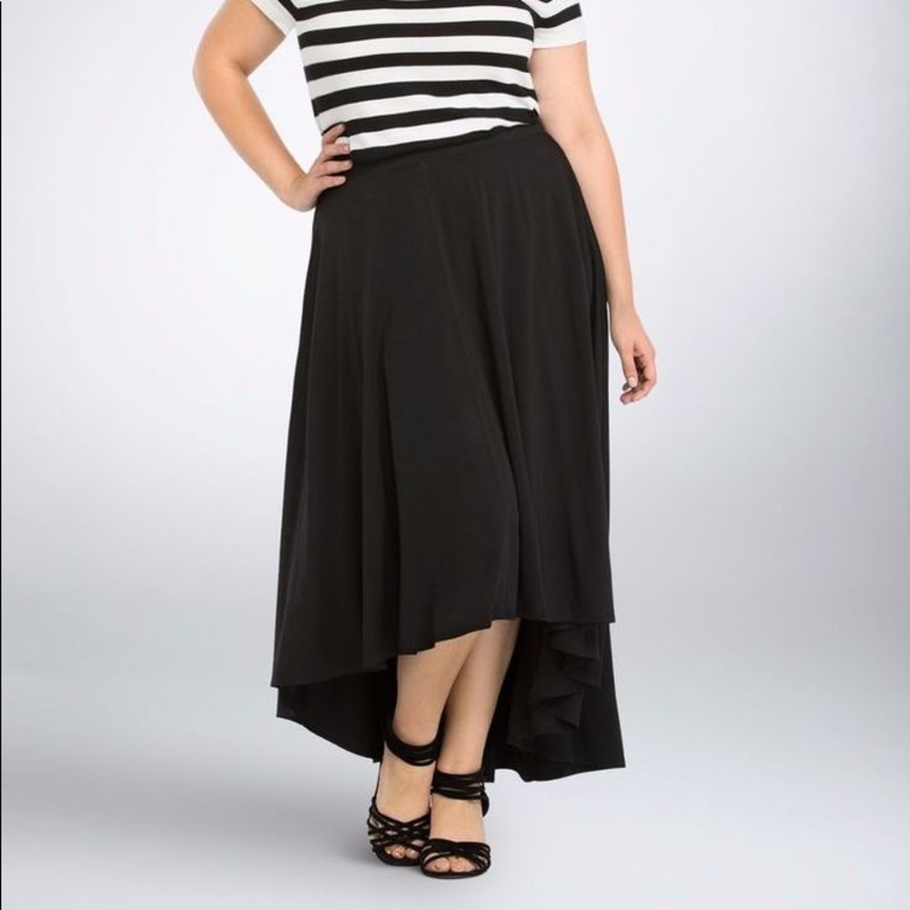 Torrid Black Challis High Low Skirt Size 6XL